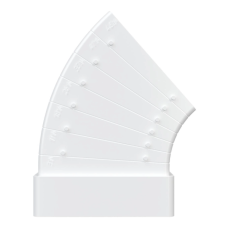 Колено горизонтальное разноугловое 55х110 мм																					